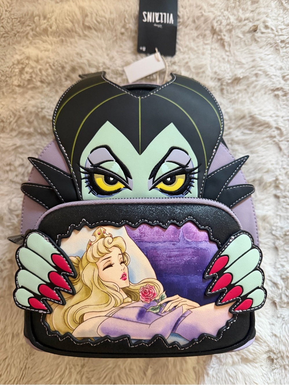 Loungefly Maleficent Purple, Green & Black Mini Backpack